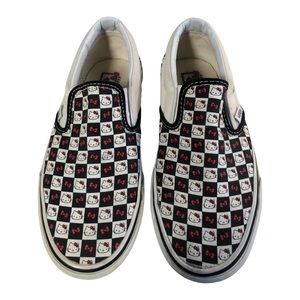 Used, Limited Edition Hello Kitty Checkerboard Vans, Slip-On, Size 7 1/2